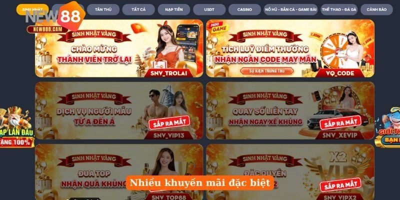 Nhiều khuyến mãi đặc biệt tại New88
